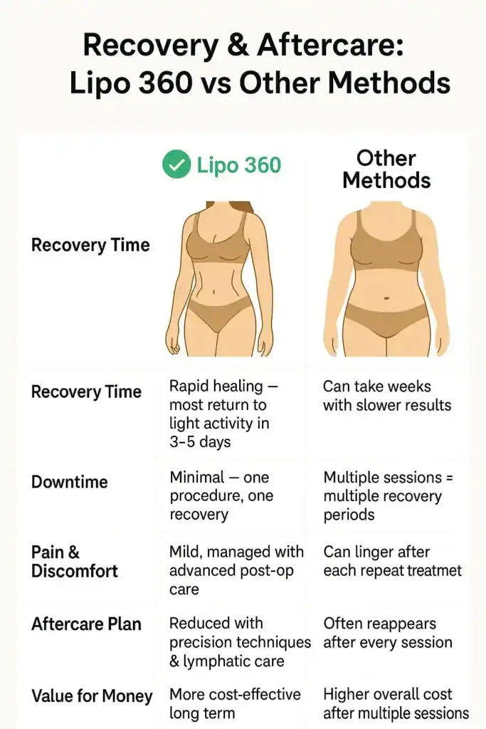 Recovery and Aftercare for Fat-Dissolving Surgery 2 Table to show fat dissolving injection aftercare Lowestoft